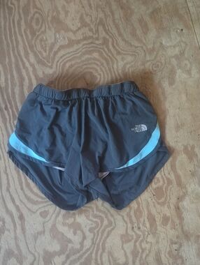 The North Face Women's Black Shorts with Light Blue Accent